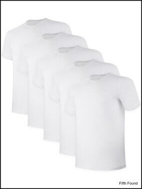 5 Pack Mens Undershirts Bamboo Viscose Stretch Crew Neck Tee Moisture Wicking